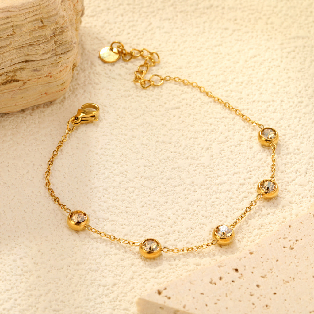 Damen zarte Armbanduhr mit funkelnden Kristallakzenten und eleganter Edelstahl-Beschichtung Shop Nory