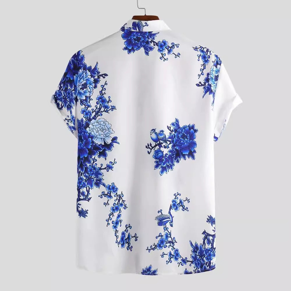 Herren Kurzarmhemd mit elegantem floralem Druck und hochwertigem Material