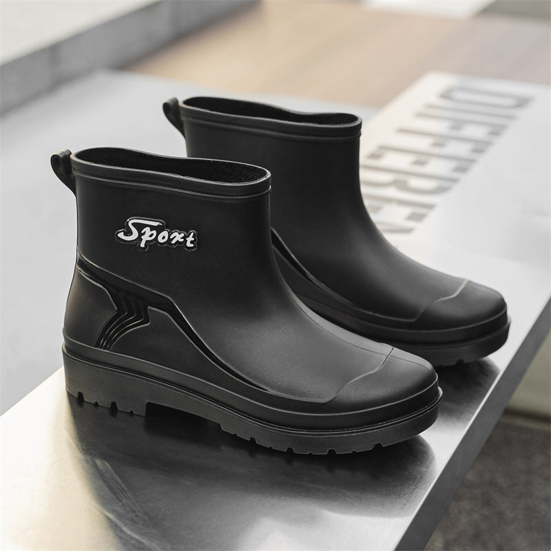 Herren Kurze wasserdichte Regenstiefelette mit Kordelverschluss und profiliertem Outdoor-Sohlendesign Shop Nory