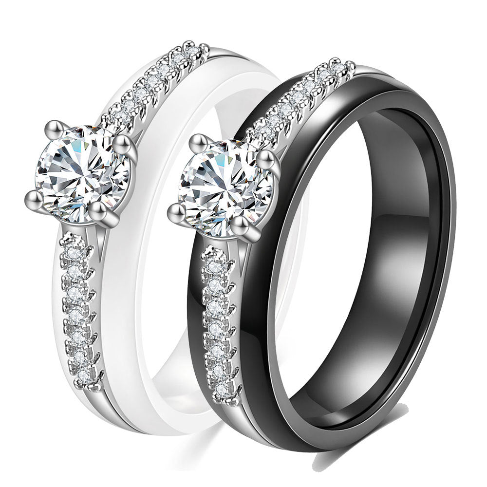 Damen Ring mit funkelndem Zirkonia-Besatz und elegantem Finish Shop Nory