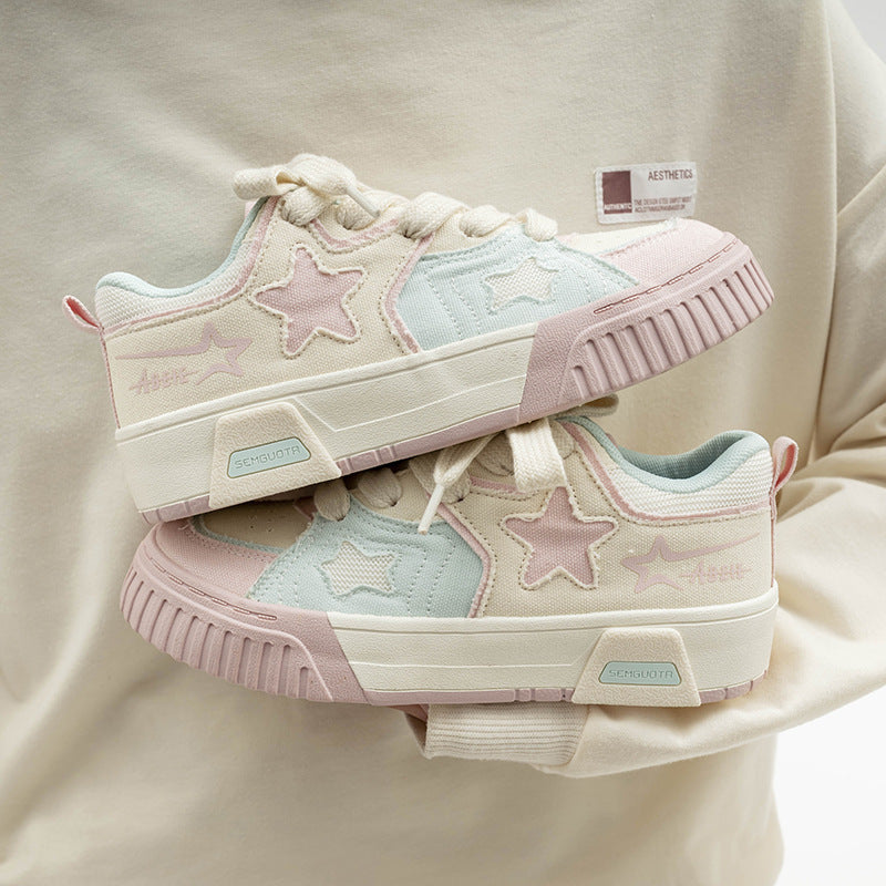 Damen Sneakers mit stilvollem Sternenmuster und bequemer Sohle Shopnory