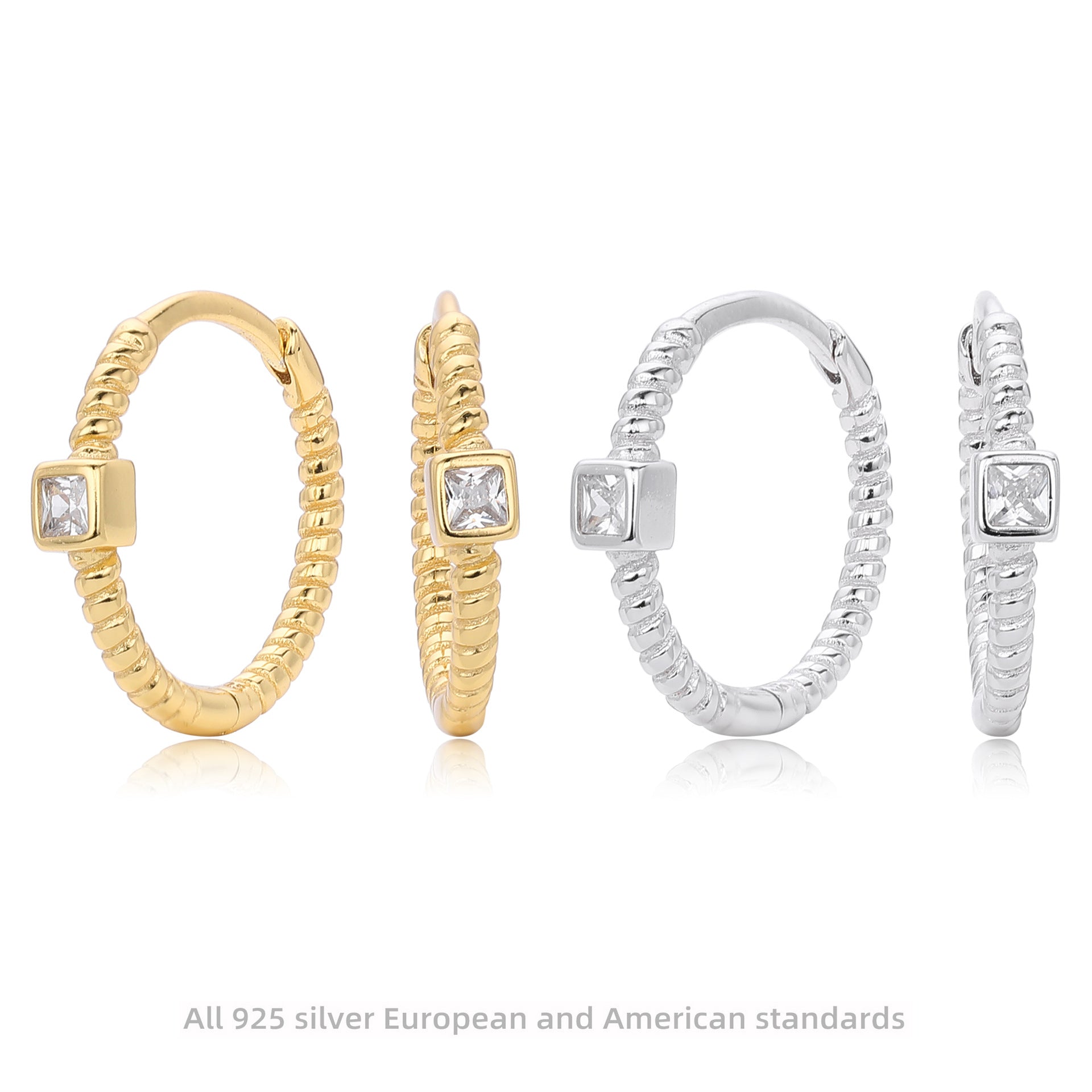 Damen Creolen im Vintage-Stil mit Zirkon-Detail Shop Nory