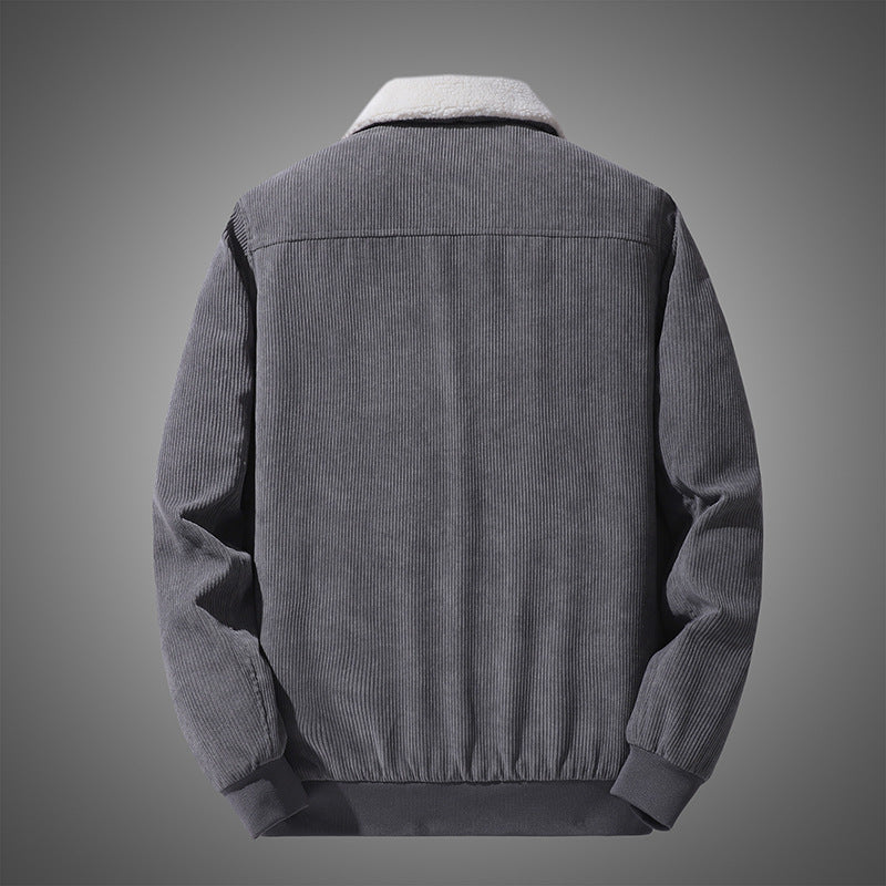 Herren Kord-Bomberjacke mit Teddykragen, Rippbündchen und Multifunktions-Taschen Shop Nory