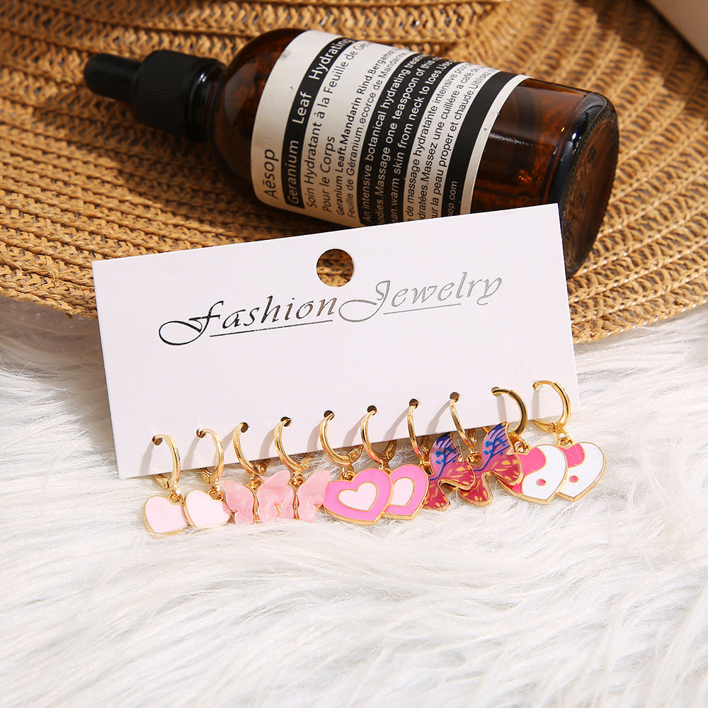 Damen Anhänger-Ohrringe mit bunten Herz- und Schmetterlingsdesigns Shop Nory