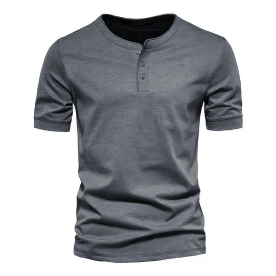 Herren Kurzarm-Henley-Shirt mit praktischer Knopfleiste und bequemer Passform