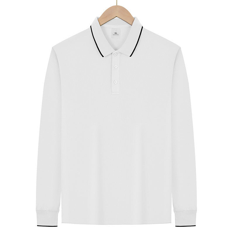 Herren Langärmeliges Funktions-Poloshirt mit Piquéstruktur und Kontrastkragen Shop Nory