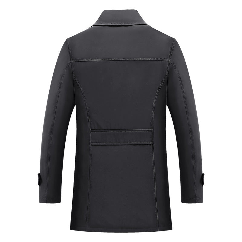 Herren Moderner Kurzmantel im Trench-Look mit kariertem Innenfutter und Utility-Taschen Shop Nory
