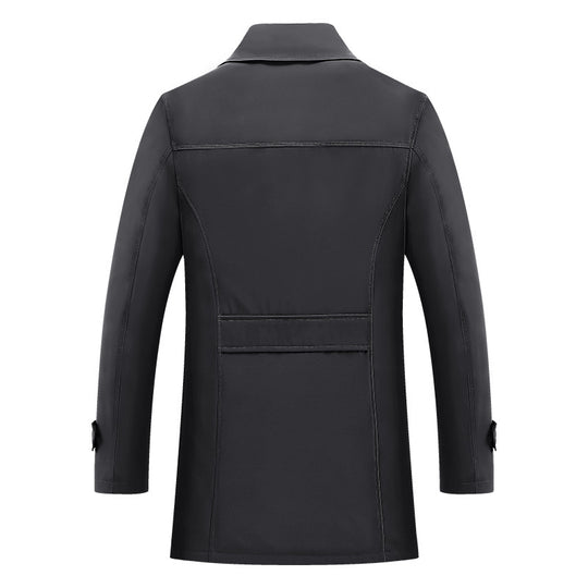 Herren Moderner Kurzmantel im Trench-Look mit kariertem Innenfutter und Utility-Taschen Shop Nory