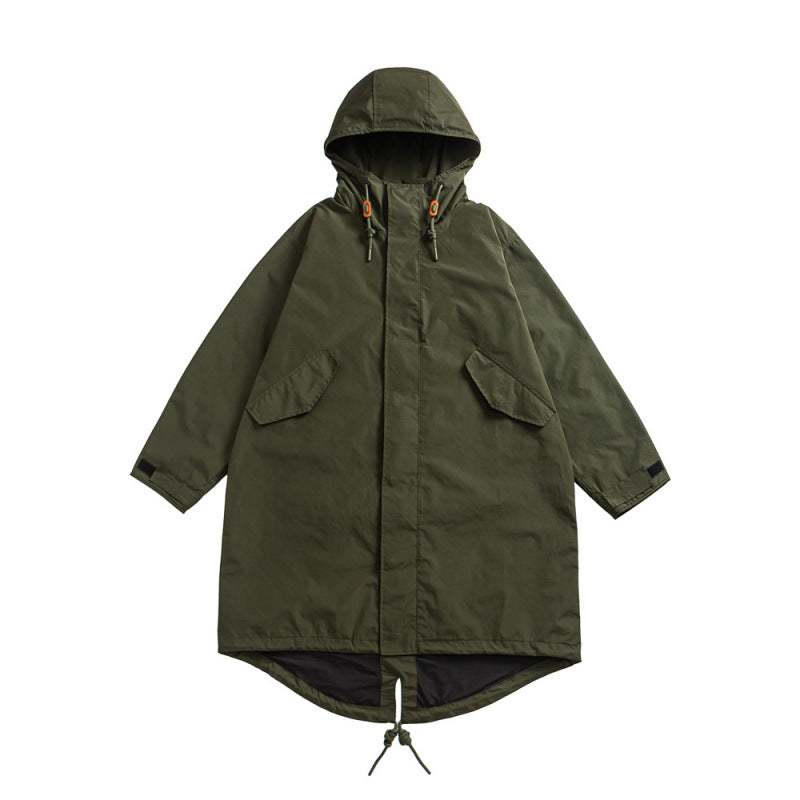 Unisex Oversize Wind- und Wasserdichter Parka mit Kapuze und Fischschwanz-Saum Shop Nory