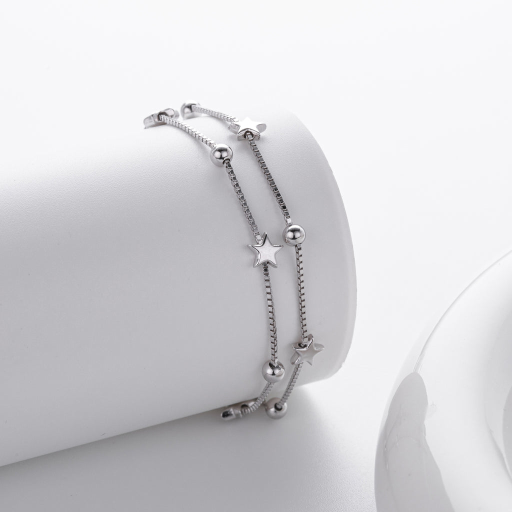 Damen Sterlingsilber Armbänder mit funkelnden Sternen und eleganten Kugeldetails Shop Nory