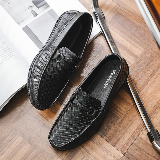 Herren Bequeme Mokassins aus geflochtenem Leder Shop Nory
