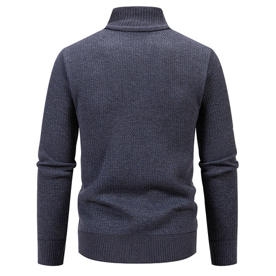 Herren Strukturierte Strickzipjacke mit Waffelstruktur, Stehkragen und Reißverschlusstaschen Shop Nory