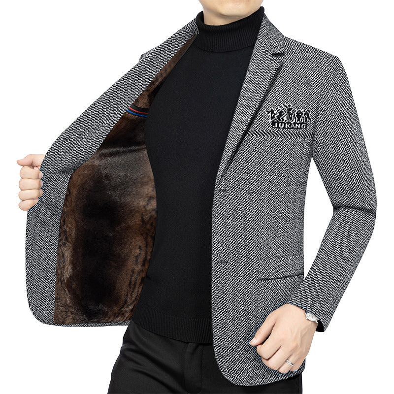 Herren Modernes Tweed-Sakko Slim Fit mit dezentem Emblem Shop Nory