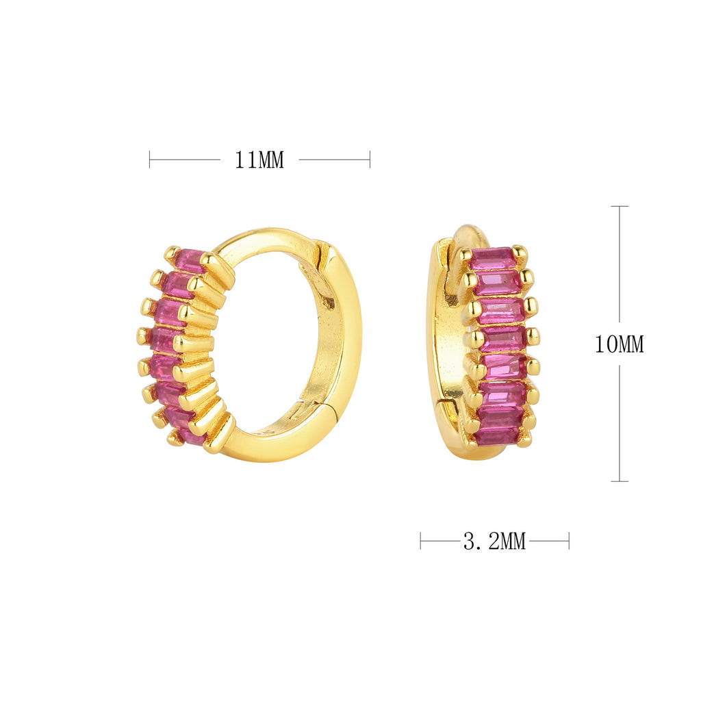 Damen Ohrringe mit pinken Zirkonsteinen in hochwertiger Goldfassung Shop Nory