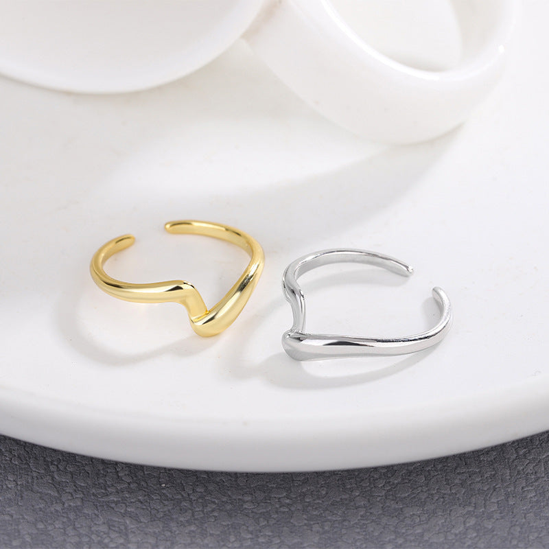 Damen Eleganter und stilvoller Ring mit geschwungenem Design Shop Nory