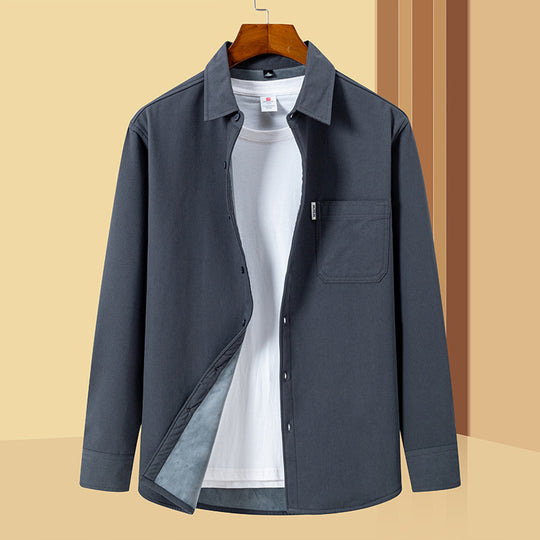 Herren Lässiges Utility-Overshirt aus Canvas mit Brusttasche und verstärkten Nähten Shop Nory