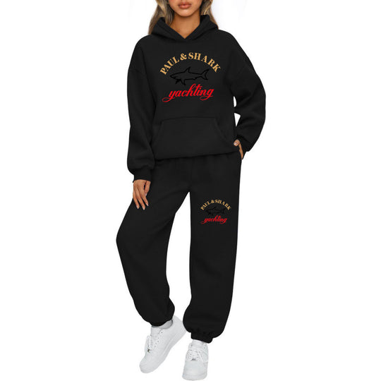 Damen oversized Hoodie und Jogginghose Set mit Kapuze Kängurutasche und gerippten Bündchen Shop Nory