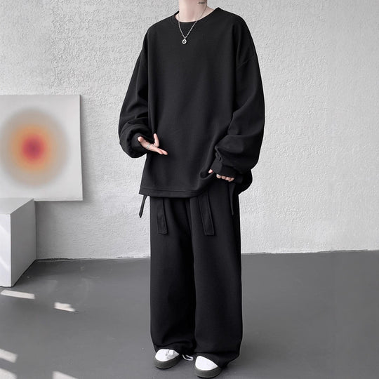 Unisex Lässiges Oversize Lounge-Set aus Waffelstrick mit Cargo-Bindungen Shop Nory