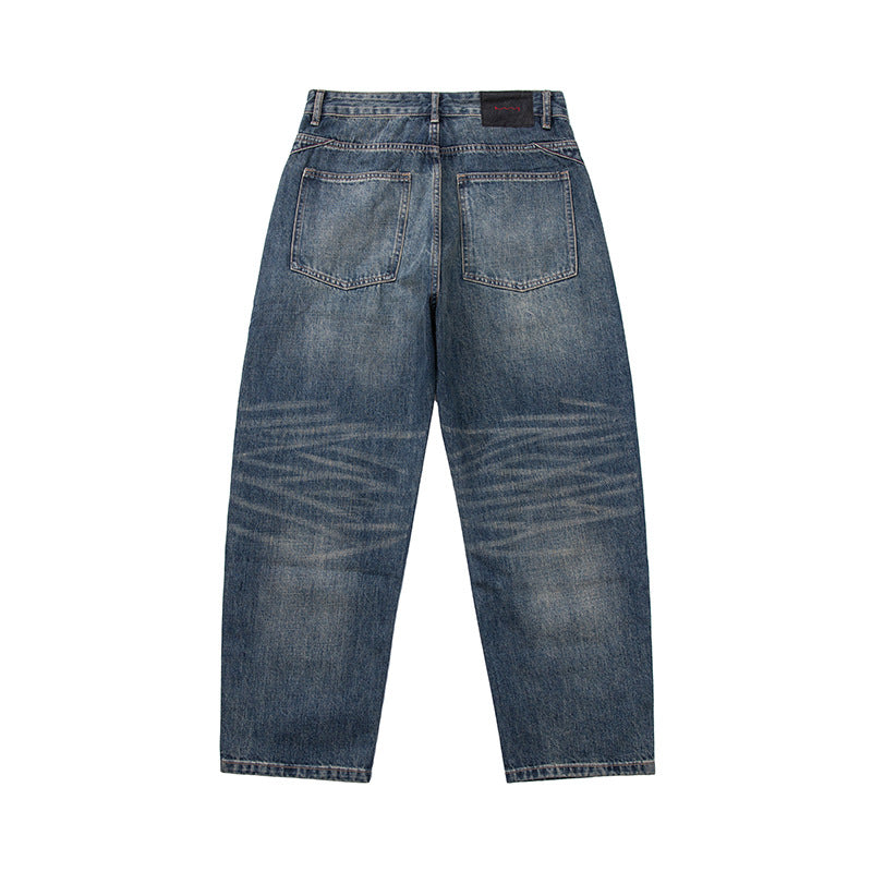 Damen High‑Waist Relaxed-Fit Jeans mit markanter Mittelnaht und Used‑Waschung Shop Nory