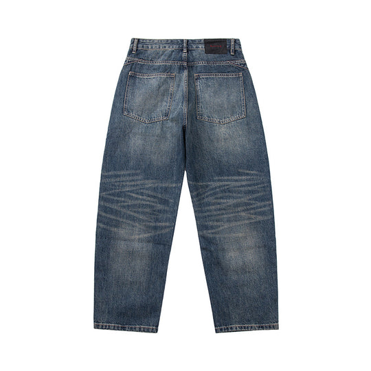 Damen High‑Waist Relaxed-Fit Jeans mit markanter Mittelnaht und Used‑Waschung Shop Nory