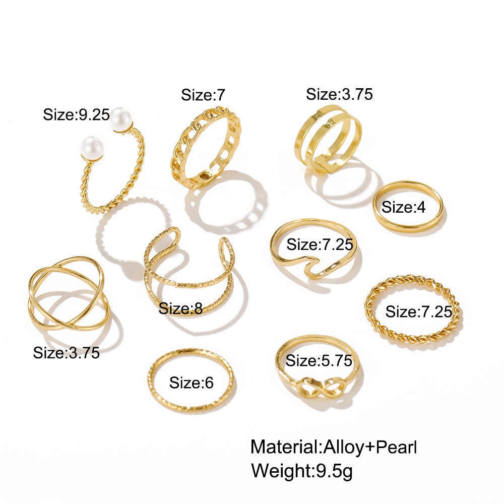 Damen minimalistisches Ring-Set aus hochwertigem Metall Shop Nory