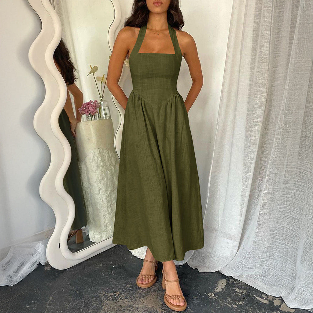 Damen Maxikleid mit sommerlichem Schnitt und süßen Spaghettiträgern