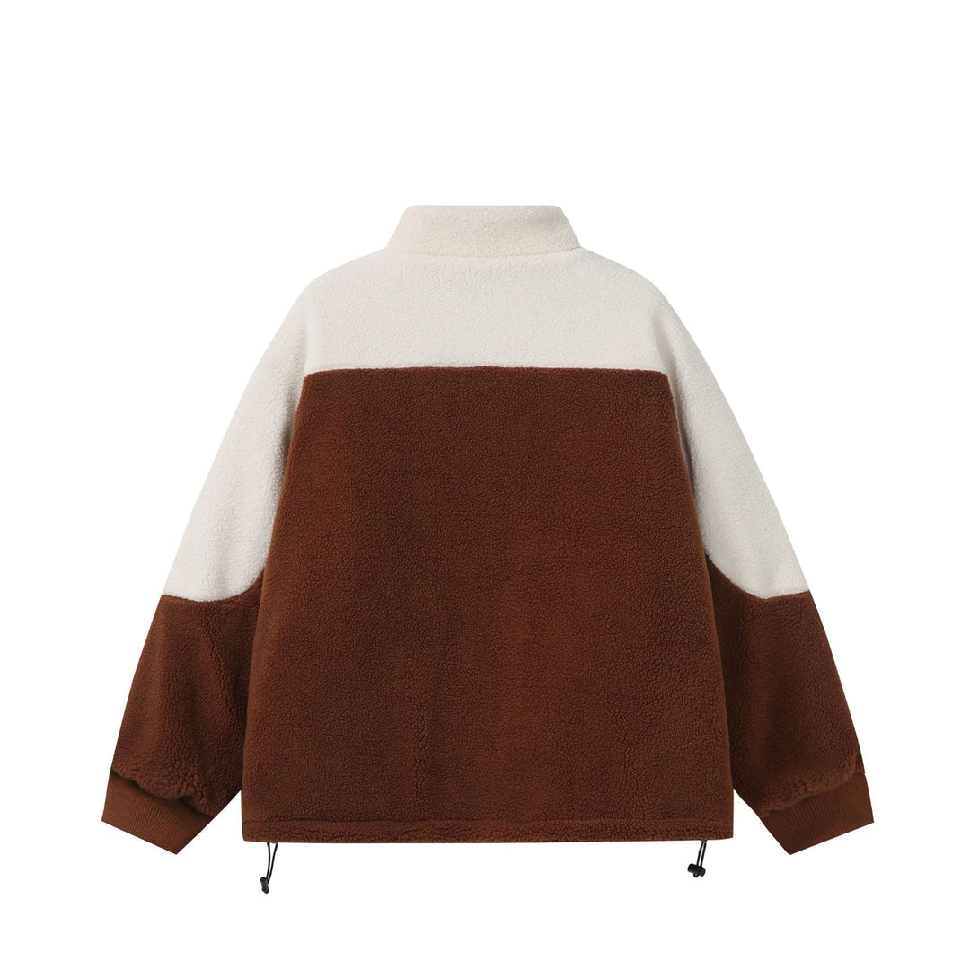 Unisex Oversize Sherpa-Fleecejacke mit Stehkragen und Frontzip Shop Nory
