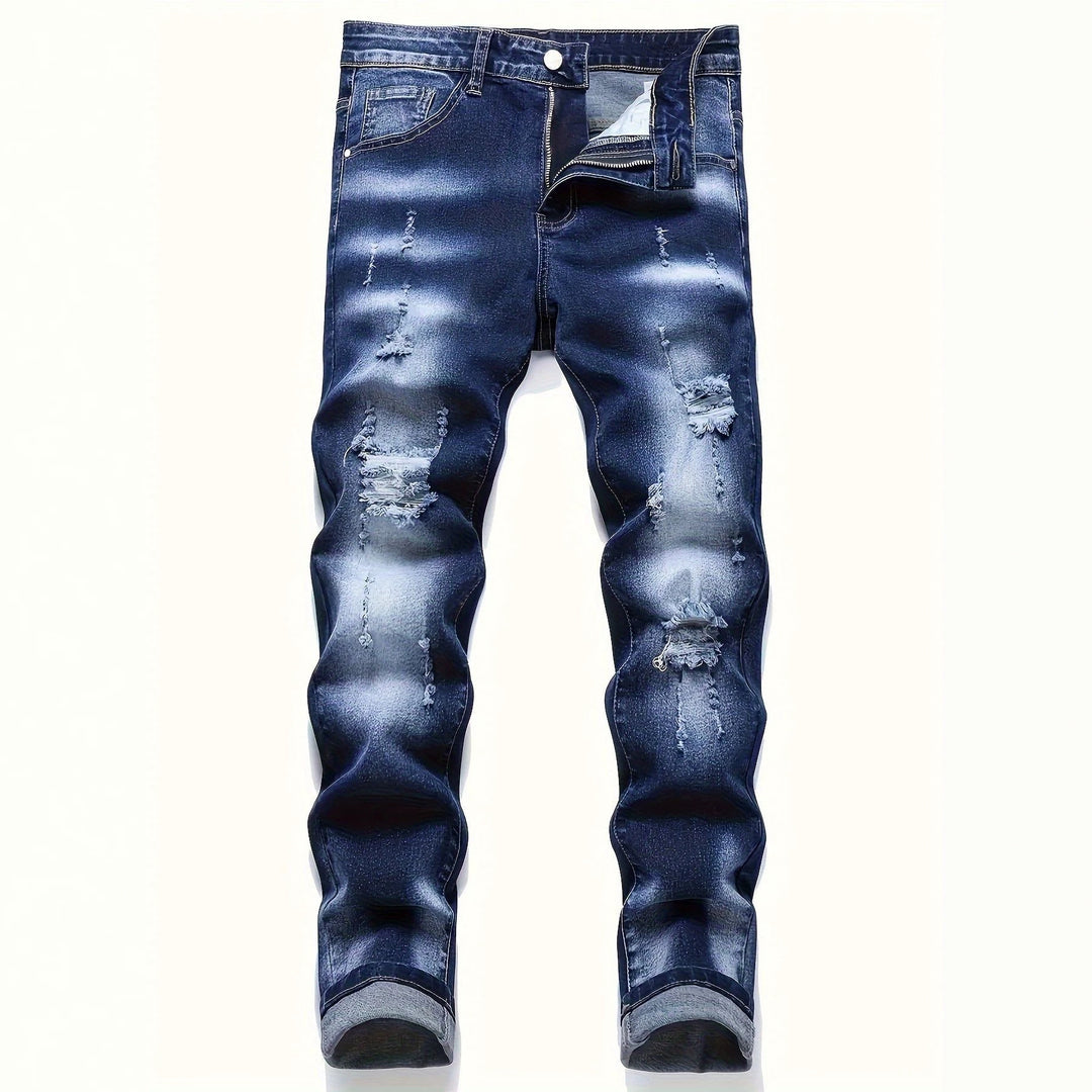 Herren Slim Fit Destroyed Jeans Shop Nory