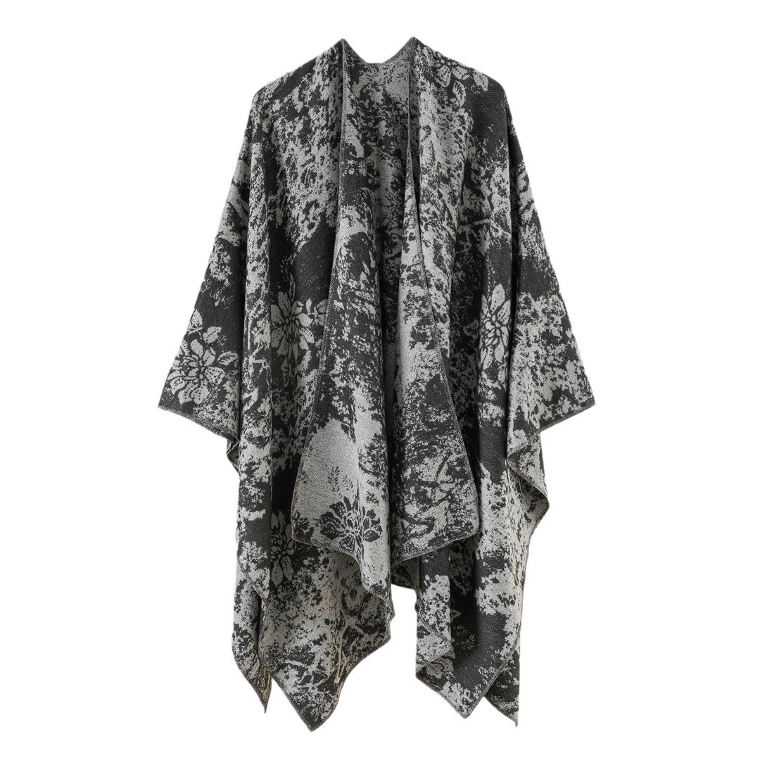 Damen Jacquard-Umhang mit floraler Strukturwebung und offenem Kimono-Fall Shop Nory