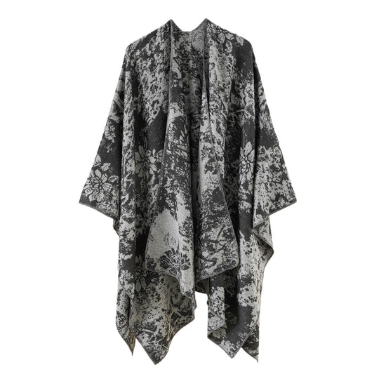 Damen Jacquard-Umhang mit floraler Strukturwebung und offenem Kimono-Fall Shop Nory