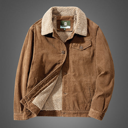 Herren Bequeme Cordjacke mit Teddyfutter Shop Nory