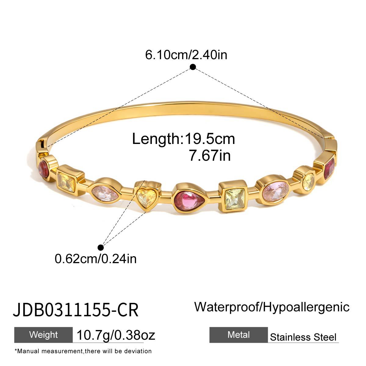 Damen elegantes Armband aus hypoallergenem Edelstahl mit bunten Natursteinen Shop Nory
