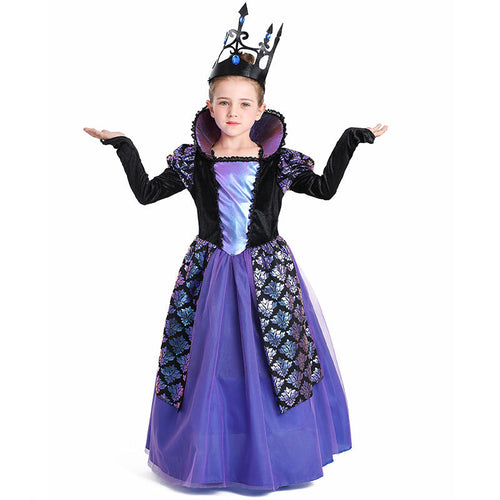 Mädchen Prinzessinnen-Kostüm mit schimmernden Verzierungen und elegantem Kragen Shop Nory