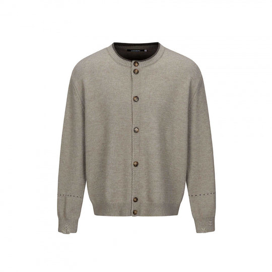 Unisex Boxy Strick-Cardigan mit Rundhals, durchgehender Knopfleiste und gerippten Abschlüssen Shop Nory