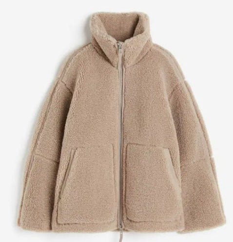 Damen Teddy-Fleecejacke mit Stehkragen Shop Nory