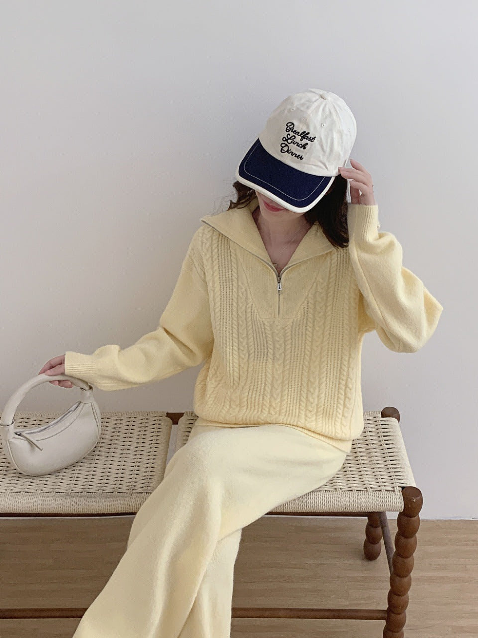 Damen Sportlicher Wollpullover mit hohem Kragen Shop Nory