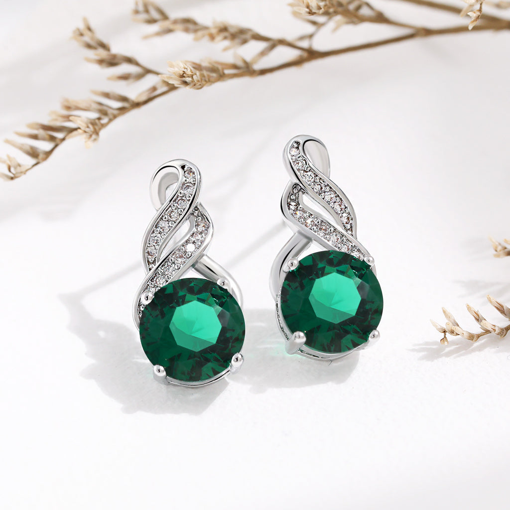 Damen elegante Ohrringe mit funkelndem Zirkon und geschwungenem Design Shop Nory