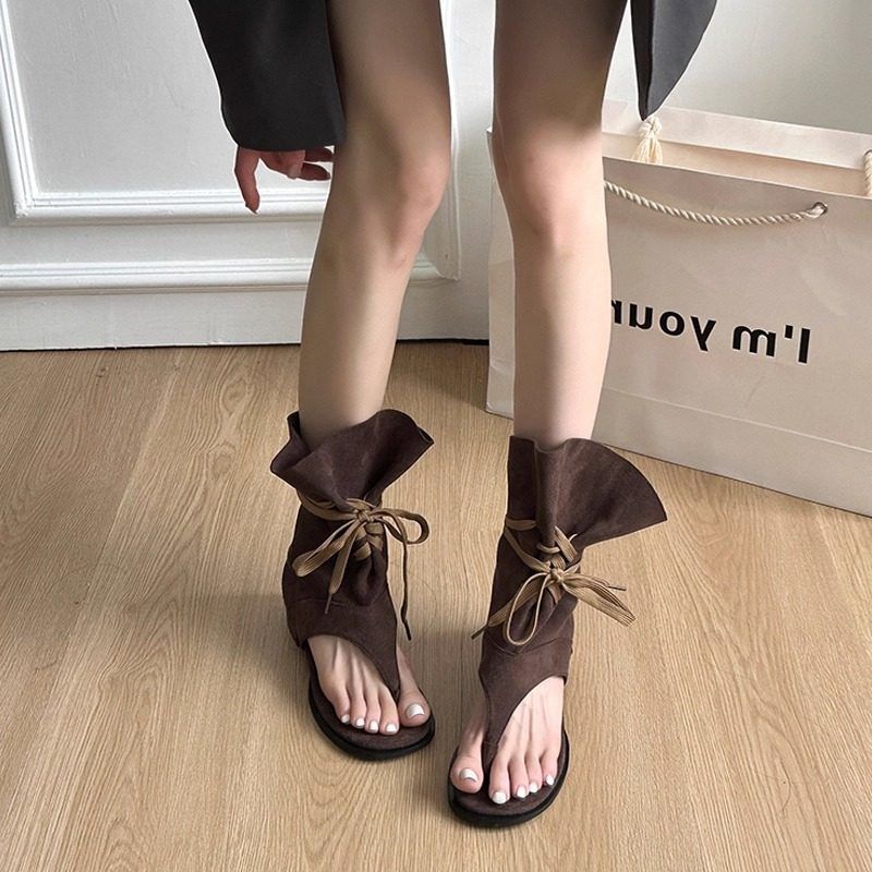 Damen Mittelhohe Sandalen‑Stiefelette mit Wickel‑Schnürung Shop Nory