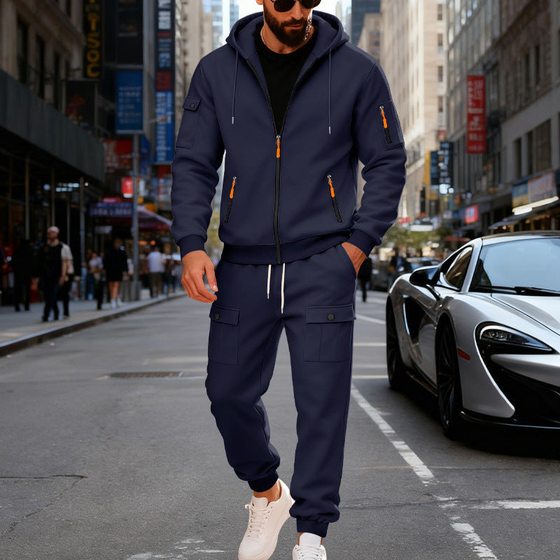 Herren Sportlicher Kapuzenanzug mit Taschen und praktischem Design