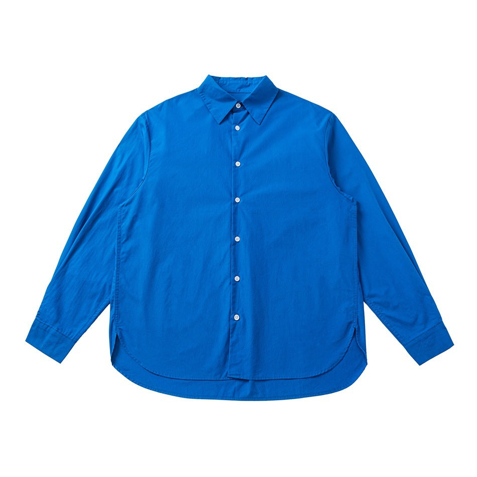 Unisex Oversized Hemd aus leichter Baumwollmischung mit abgerundetem Saum Shop Nory