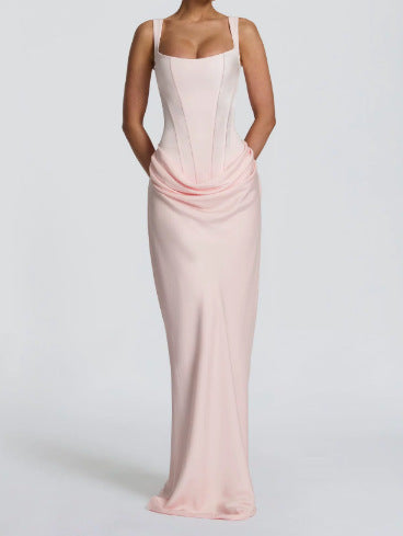 Damen elegantes Abendkleid mit raffinierten Drappierungen