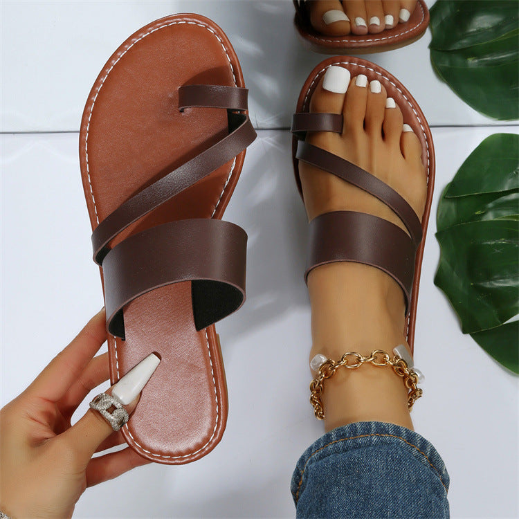 Damen Minimalistische Riemensandalen mit bequemer Sohle