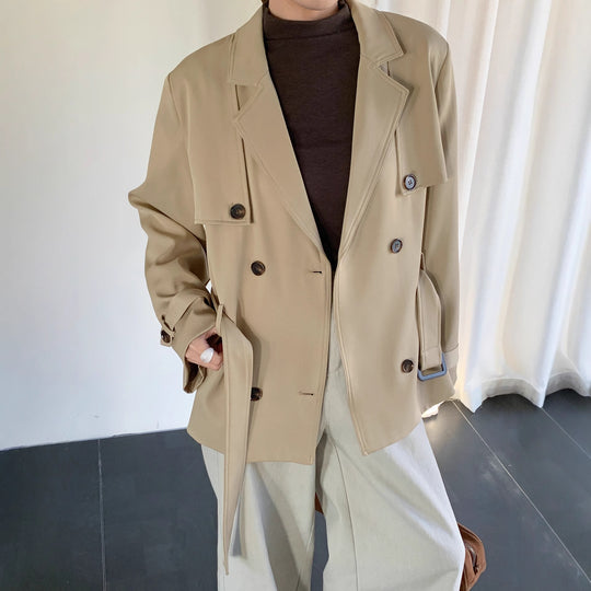 Damen Kurztrench im Oversize-Schnitt mit Doppelreihe und Bindegürtel Shop Nory