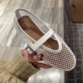 Damen Netz-Ballerinas mit elegantem Riemen und bequemer Sohle