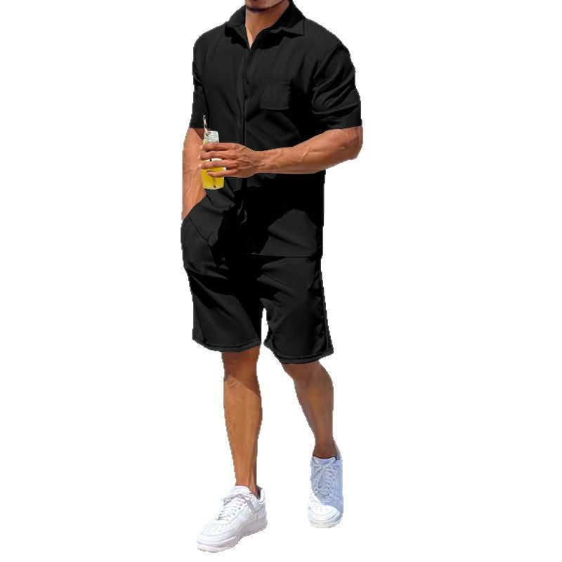 Herren lässiger Kurzoverall mit praktischen Taschen