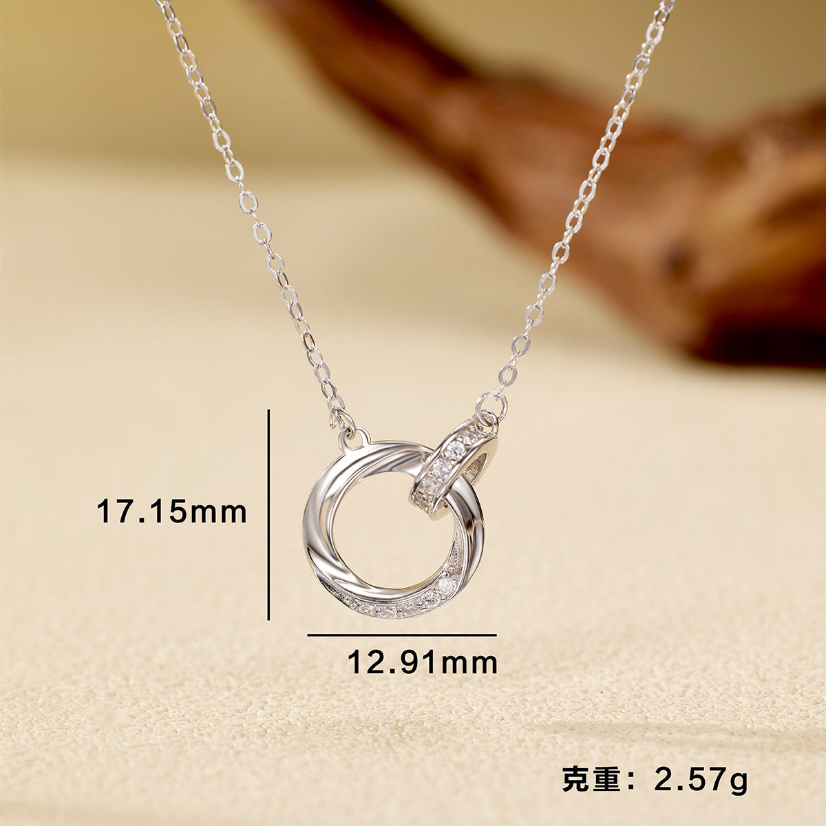 Damen elegante Halskette mit funkelndem Anhänger Shop Nory