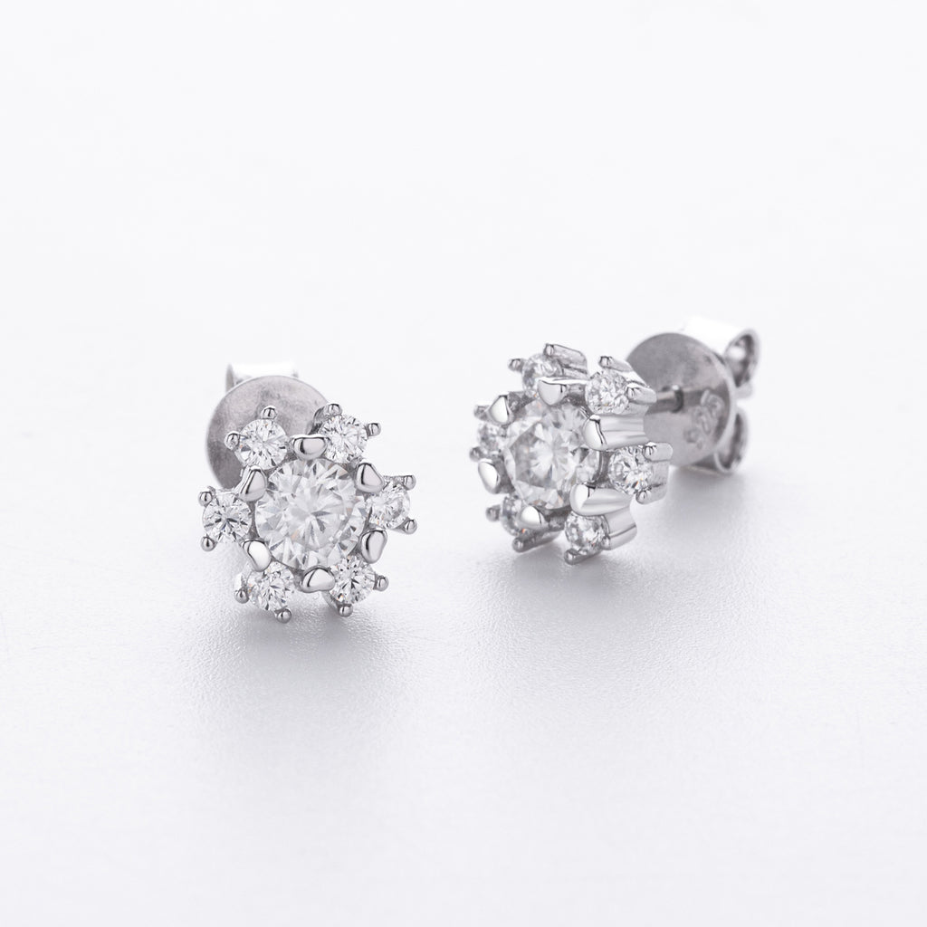Damen Ohrstecker mit funkelndem Moissanit und 925 Sterlingsilber Shop Nory