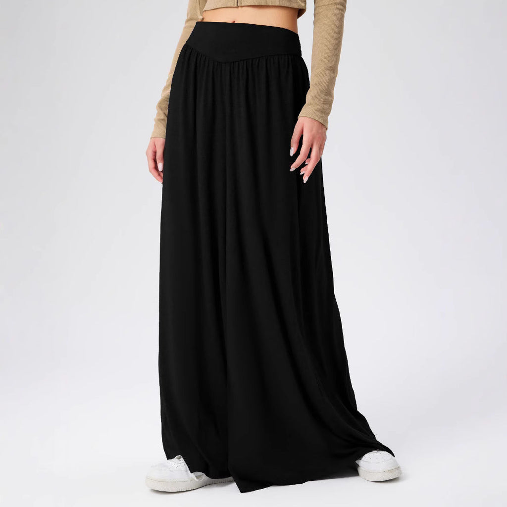 Damen weite Jersey-Hose mit hohem Bund