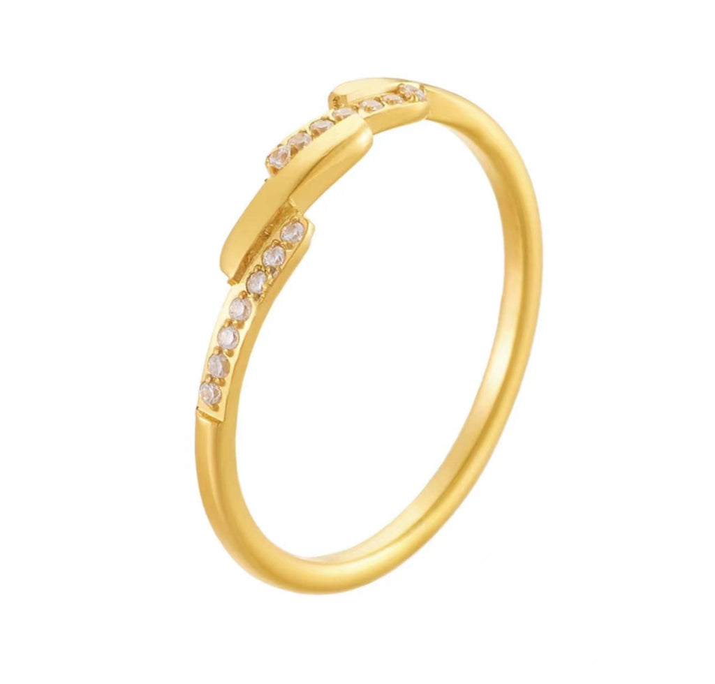 Damen Zeitgenössischer Ring mit Kristall-Akzenten Shop Nory