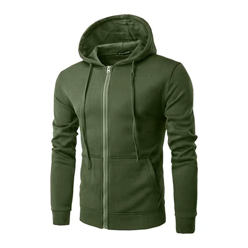 Herren nan leichter taillierter Reißverschluss-Kapuzenpullover mit flachen Nähten und Kängurutasche Shop Nory